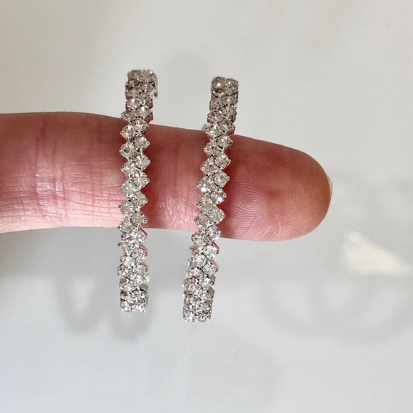 Jewelry - Austrian Crystal Hoop Earrings